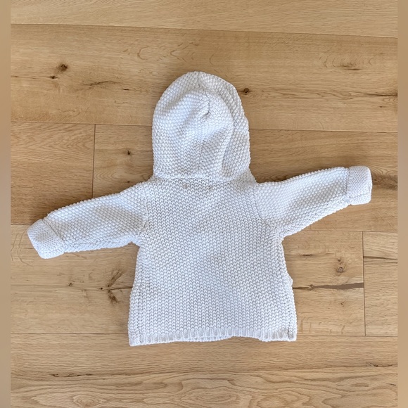 Beba Bean white hooded cardigan 6-12 months - Picture 3 of 5